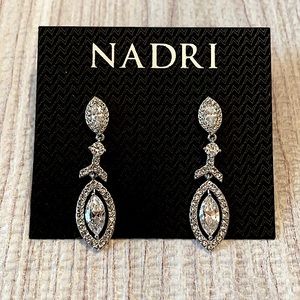Nadri silver tone crystal drop earrings